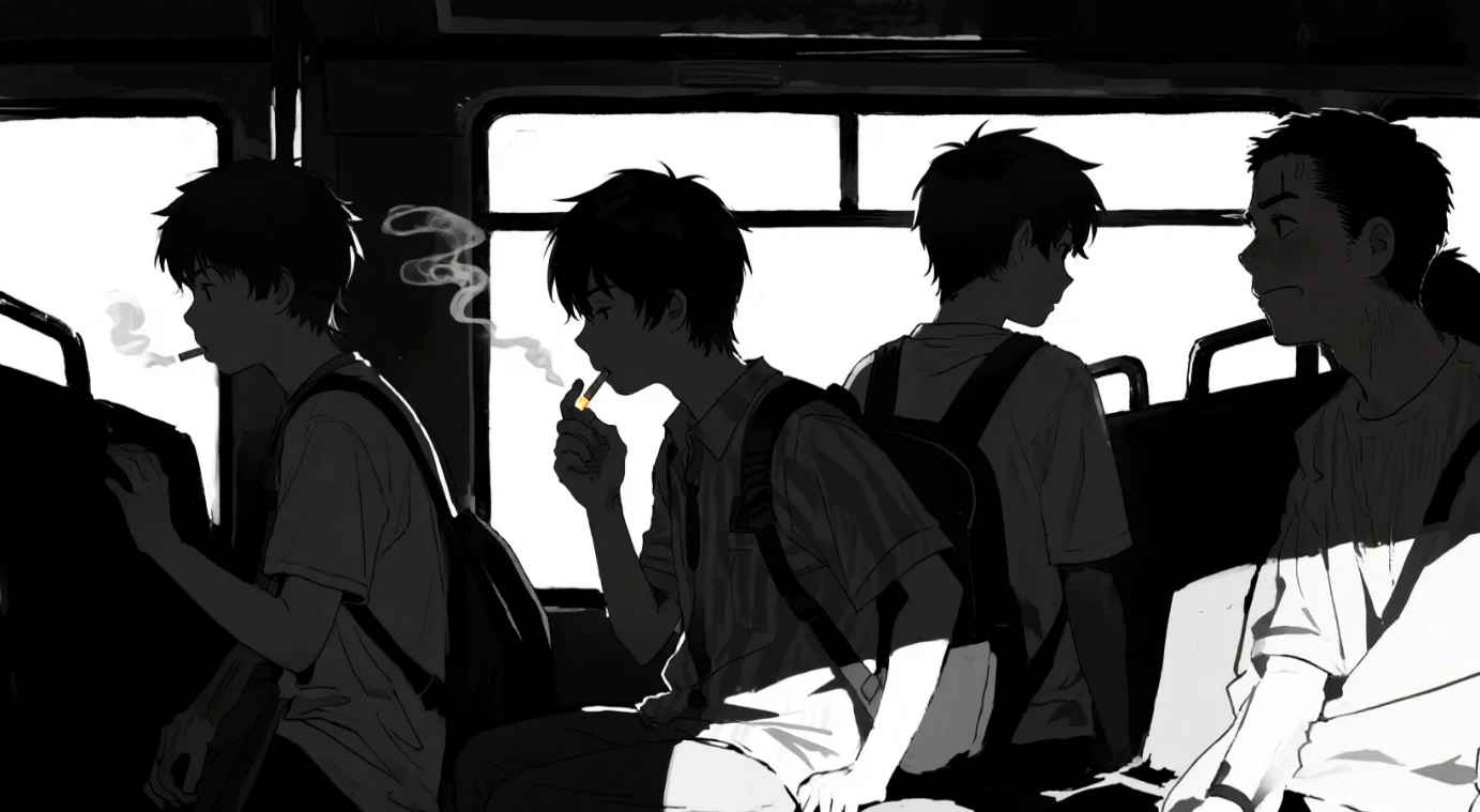 傍晚公交上那令人窒息的烟味