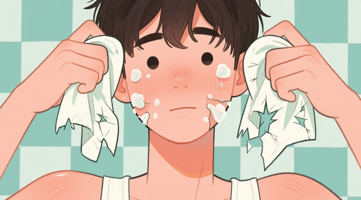 论直男如何用烂一条洗脸帕的全过程